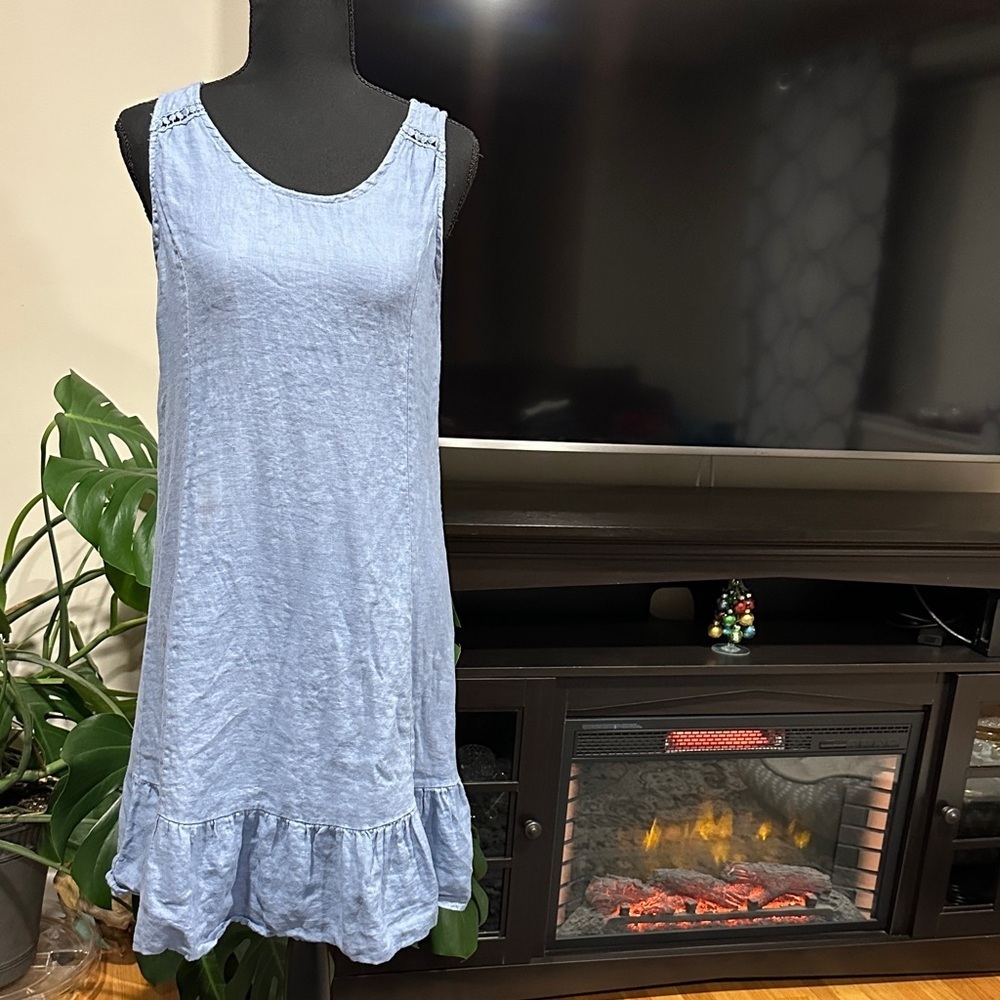 *TERZO MILLENNIO* Sky Blue Sleeveless Dress Size Small - Picture 2 of 8